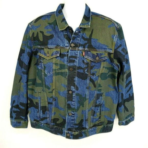 camo blue jean jacket